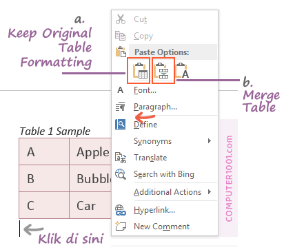 Cara 3: Menggabungkan Tabel Word dengan Merge Table Cara 3: Menggabungkan Tabel Word dengan Merge Table